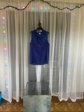 J. Crew Navy Blue Polka Dot Sleeveless Camisole